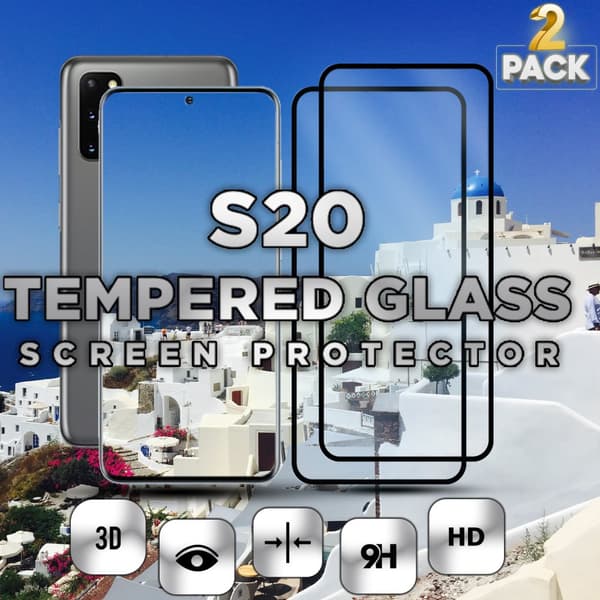 2 Pack Samsung Galaxy S20 - Härdat glas 9H - Super kvalitet 3D