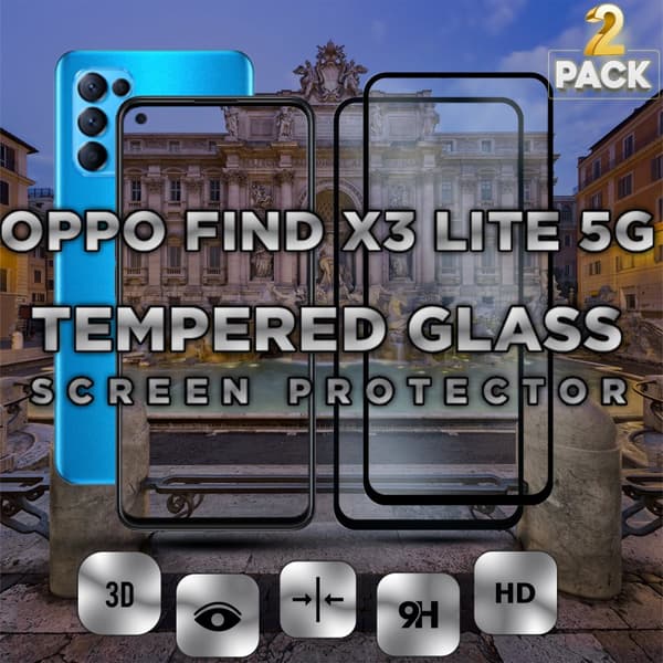 2 Pack OPPO FIND X3 LITE 5G - Härdat glas 9H-Super kvalitet 3D
