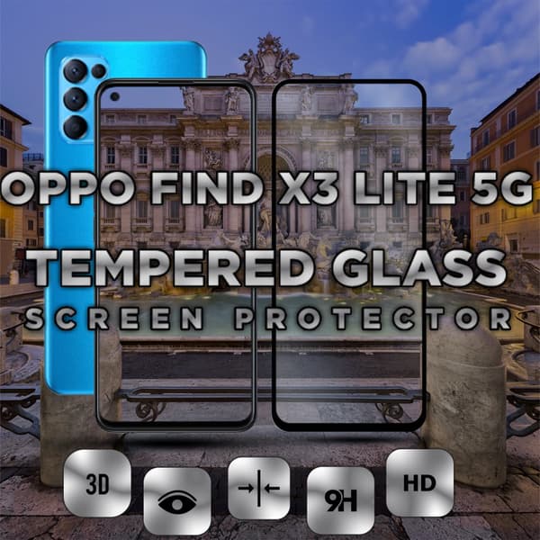 OPPO FIND X3 LITE 5G - Härdat glas 9H-Super kvalitet 3D