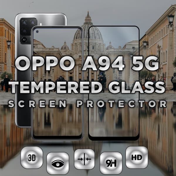 OPPO A94 5G - Härdat glas 9H - Super kvalitet 3D