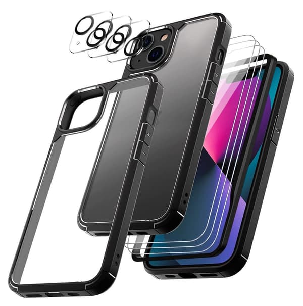 iPhone 14 Pro Max -yhteensopiva [9-PACK] karkaistu lasi + linssi + kuori iPhone 13 Mini - ShockBlack