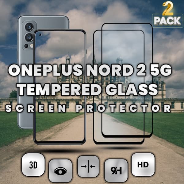 2 Pack OnePlus Nord 2 5G - Härdat glas 9H - Super kvalitet 3D 2 Pack OnePlus Nord 2 5G - Härdat glas 9H - Super kvalitet 3D