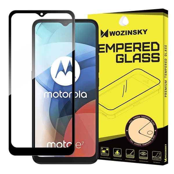 Skjermbeskyttelse i glass Motorola Moto E7, fullskjerm