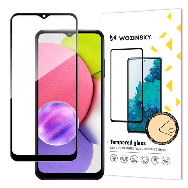 Skjermbeskyttelse i glass Samsung A03s, fullskjerm