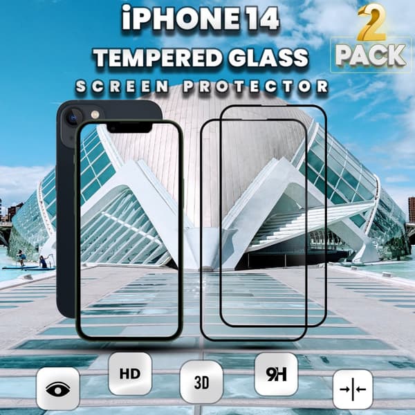 2 Pack iPhone 14 - 9H Härdat Glass - Top Kvalitet Skärmskydd