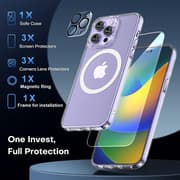 iPhone 14 Pro Max [9-PACK] 6x hærdet glas + 1x silikoneskal TPU + stel