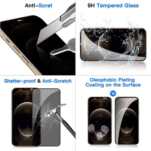 2 PAK- Privatliv Skærmbeskytter iPhone 14 PRO MAX (6,7tommer), Privacy Screen Protector