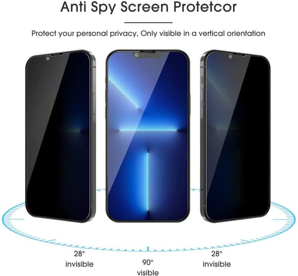 2 PAK- Privatliv Skærmbeskytter iPhone 14 PRO MAX (6,7tommer), Privacy Screen Protector