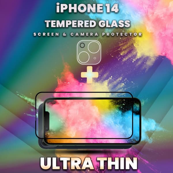 iPhone 14 - skärmskydd & linsskydd - härdat glas 9H