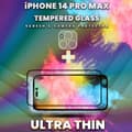Miniatyrbild 5 av 5: iPhone 14 Pro Max - skärmskydd & linsskydd - härdat glas 9H