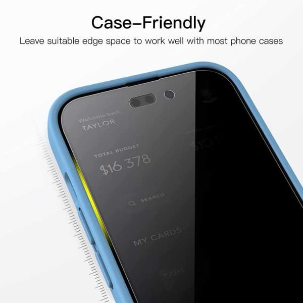 iPhone 14 Pro Max Privacy Härdat glas 0.26mm 3D 9H