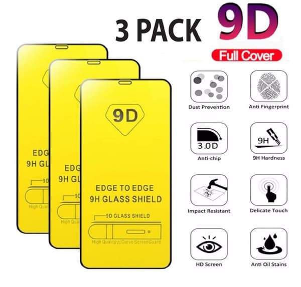 3-PACK: 9D skærmbeskytter iPhone 14 PPRO MAX  Hærdet glas (6,7 tommer)