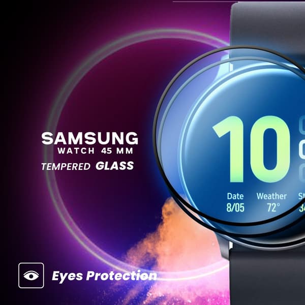 2 Pack Samsung Watch 45mm - Härdat glas 9H - Super kvalitet 3D
