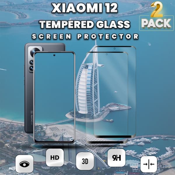 2 Pack Xiaomi 12 - Härdat glas 9H-Super kvalitet 3D Skärmskydd