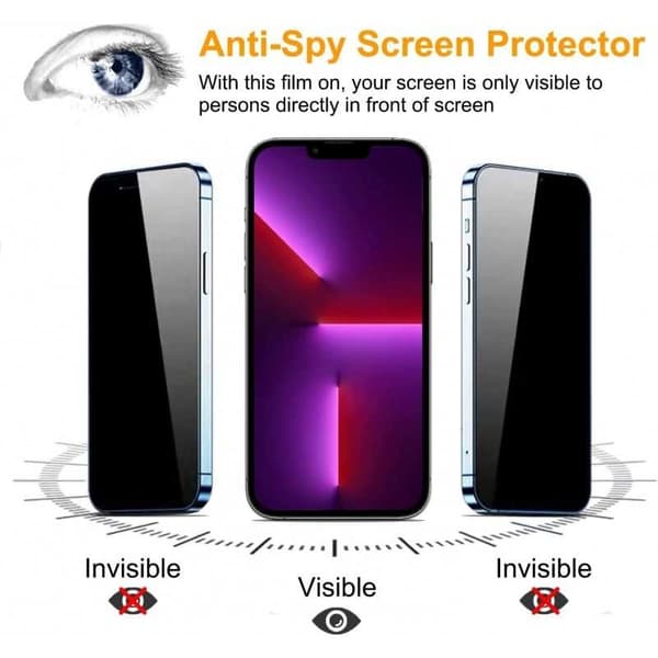 iPhone 14 Plus Privacy Hærdet glas 0,26 mm 3D 9H