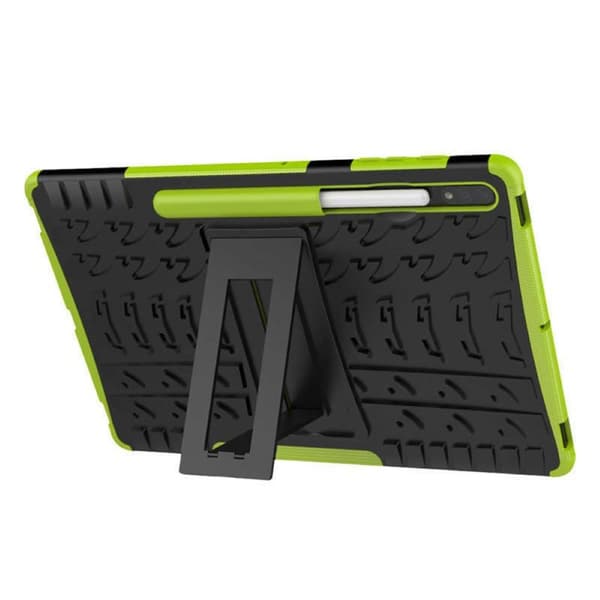 Iskunkestävä kuori jalustalla Samsung Galaxy Tab S7 FE - Vihreä