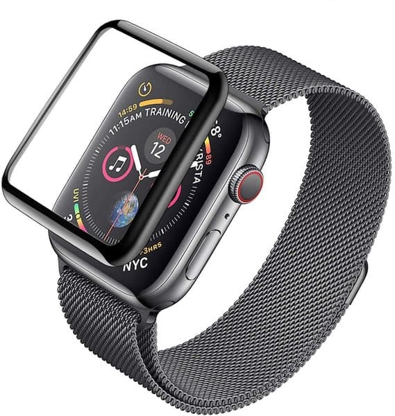 Skärmskydd till Apple Watch 7 , 8. 45mm - Heltäckande Glas 3D Curved Full Screen 0,3mm - Svart
