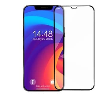 Heltäckande Härdat Glas Skärmskydd iPhone 14 Svart