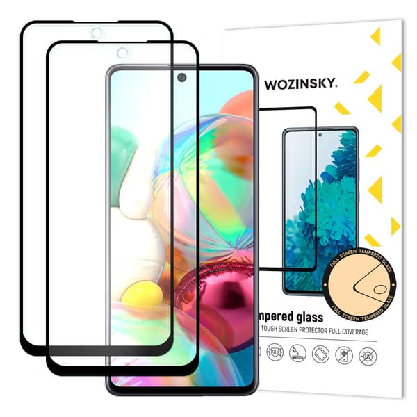 Wozinsky-sarja 2x erittäin vahva Full Glue koko näytön karkaistu lasi koteloystävällisellä kehyksellä Samsung Galaxy A71 musta