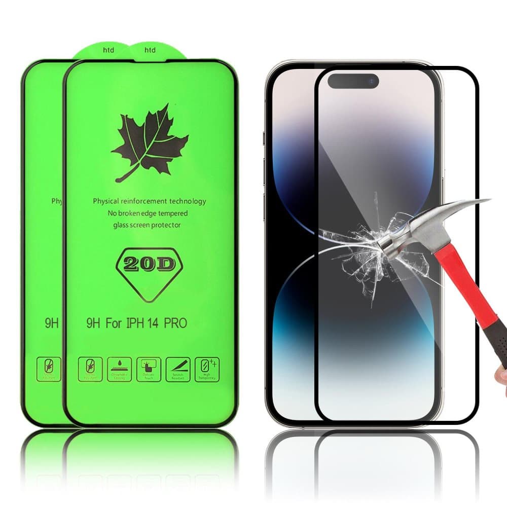 2-PACK 20D 9H Skärmskydd i härdat glas för iPhone 14 Pro 6,1 tum