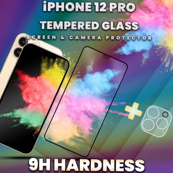 1-Pack iPhone 12 Pro - skärmskydd & 1-Pack linsskydd-Härdat Glas
