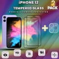 Miniatyrbild 1 av 5: 2-Pack iPhone 12 - skärmskydd & 1-Pack linsskydd -Härdat Glas 9H