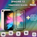 Miniatyrbild 1 av 5: 2-Pack iPhone 13 - skärmskydd & 1-Pack linsskydd -härdat glas 9H
