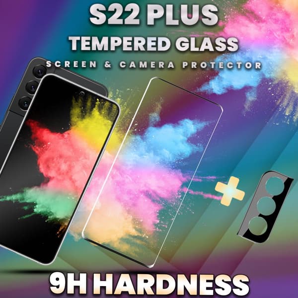 1-Pack Samsung S22 Plus Skärmskydd & 1-Pack linsskydd-9H Glas