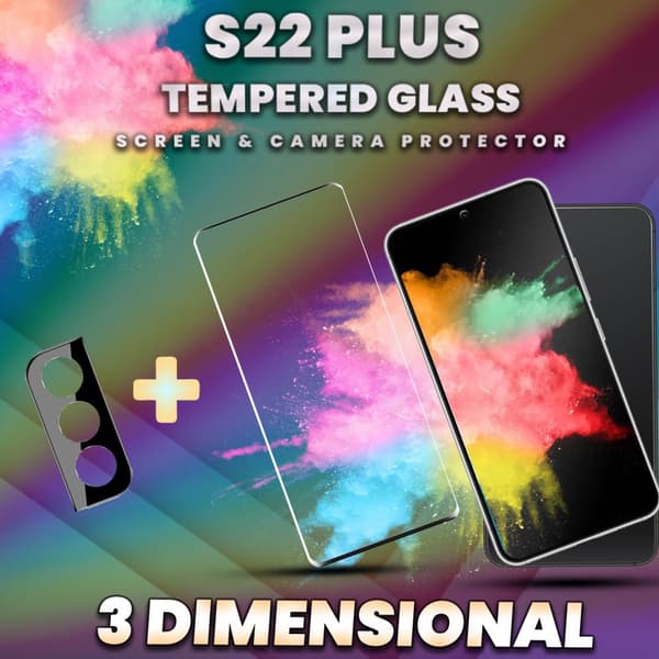 1-Pack Samsung S22 Plus Skärmskydd & 1-Pack linsskydd-9H Glas