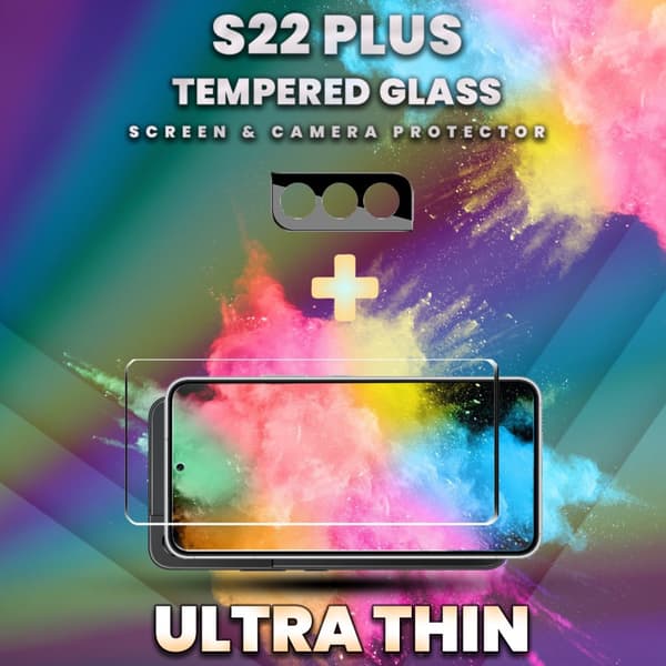 1-Pack Samsung S22 Plus Skärmskydd & 1-Pack linsskydd-9H Glas