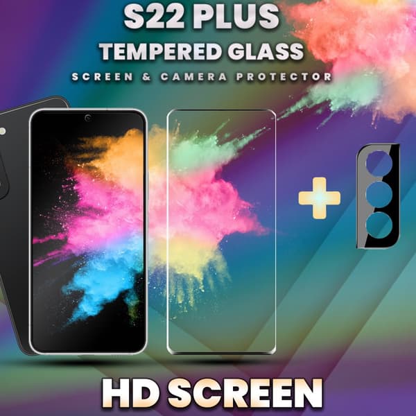 1-Pack Samsung S22 Plus Skärmskydd & 1-Pack linsskydd-9H Glas