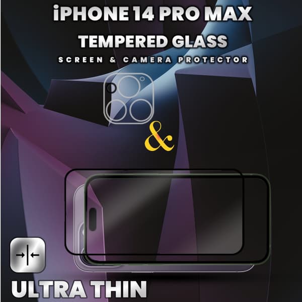1-Pack iPhone 14 Pro Max-skärmskydd & 1-Pack linsskydd - 9H Glas
