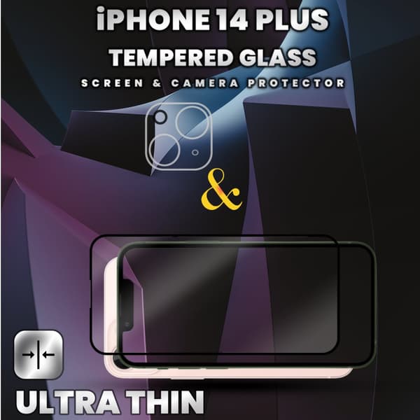 1-Pack iPhone 14 Plus -Skärmskydd & 1-Pack linsskydd-Härdat Glas