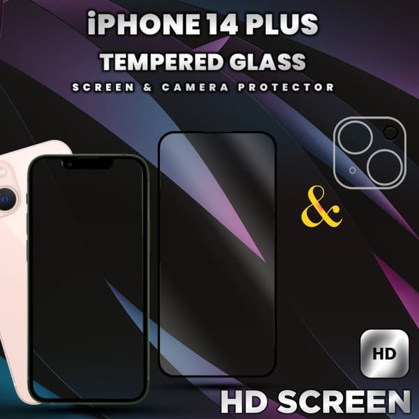 1-Pack iPhone 14 Plus -Skärmskydd & 1-Pack linsskydd-Härdat Glas