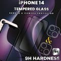 Miniatyrbild 3 av 5: 2-Pack iPhone 14 - Skärmskydd & 2-Pack linsskydd -Härdat Glas 9H