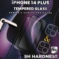 Miniatyrbild 3 av 5: 2-Pack iPhone 14 Plus -Skärmskydd & 2-Pack linsskydd-Härdat glas