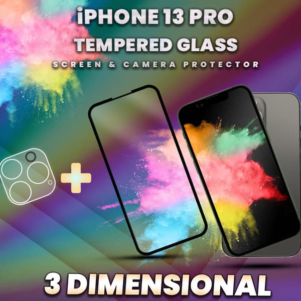 1-Pack iPhone 13 Pro - Skärmskydd & 1-Pack linsskydd - 9H Glas