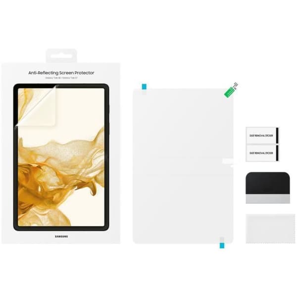 Skärmskydd - Samsung - Galaxy Tab S8 / S7 - Antireflex - Flerlager - Rengöringskit inkluderat