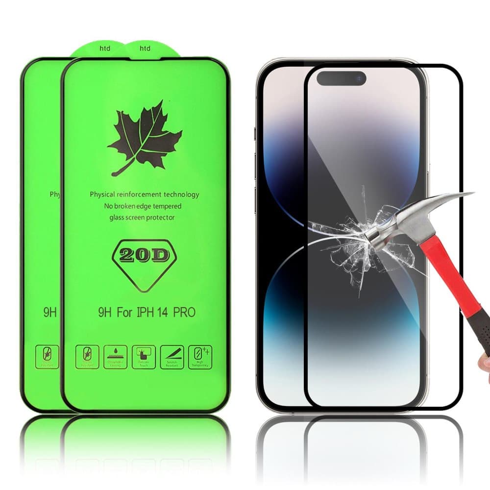 2-PACK 20D skärmskydd i härdat glas för iPhone 14 Pro 6.1 Tums
