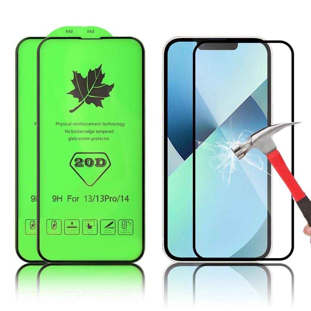 2-PACK 20D skärmskydd i härdat glas för iPhone13/13 Pro/14