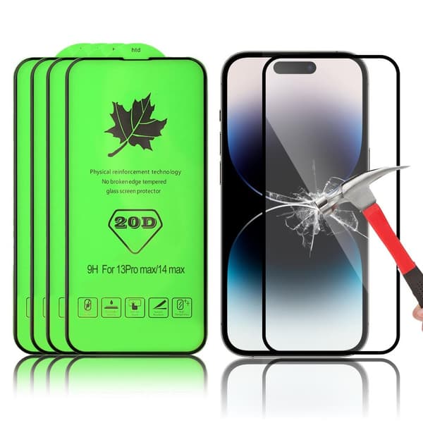 4-PACK 20D skärmskydd i härdat glas för iPhone13 Pro max / 14 max
