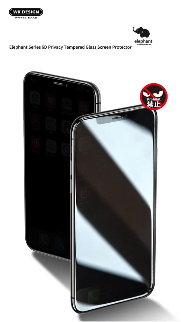 Privacy glasskydd (6D curved / full) för iPhone 13 mini (5,4"), svart, Sero
