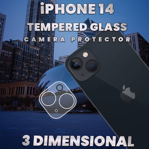 iPhone 14 Linsskydd - 9H Härdat glas- Super kvalitet 3D