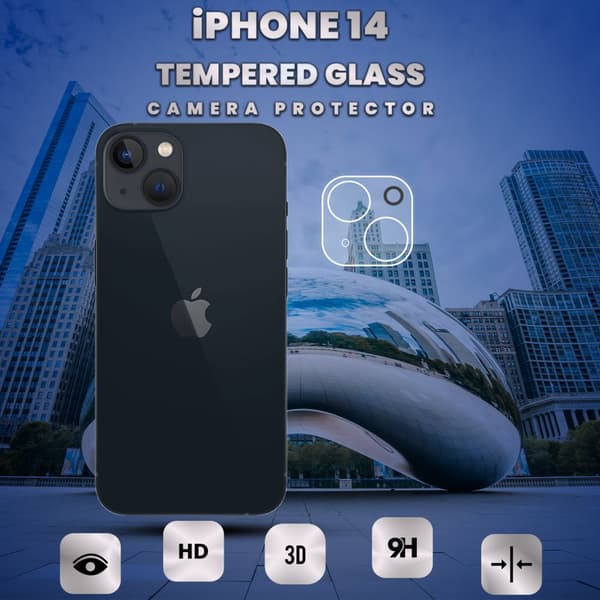 iPhone 14 Linsskydd - 9H Härdat glas- Super kvalitet 3D