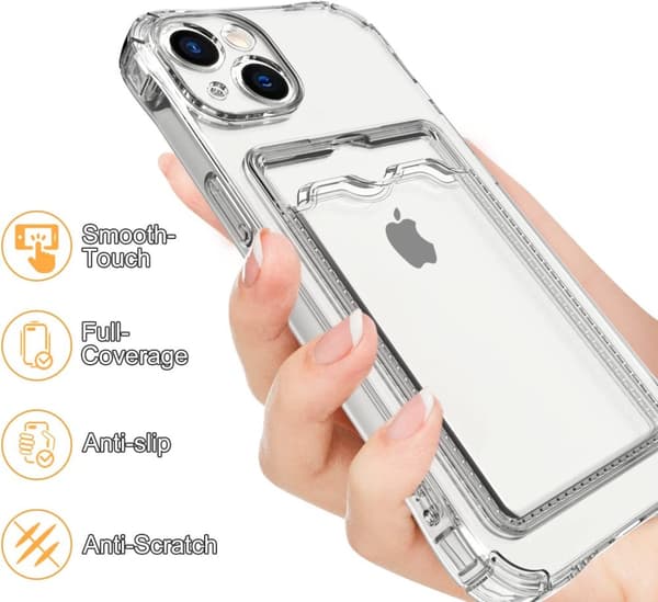 Iphone 14: 2 i 1 combo: Skærmbeskytter (1 Pakke) og etui med pungkortholder  (1 pakke)