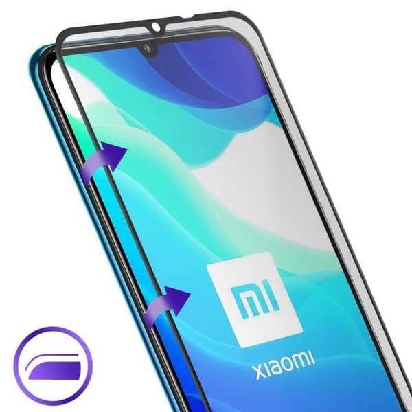 Film Xiaomi Mi 10 Lite härdat glas Fasad Akashi Transparent svart kontur Svart