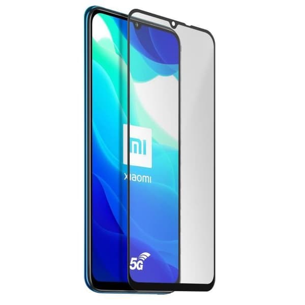 Film Xiaomi Mi 10 Lite härdat glas Fasad Akashi Transparent svart kontur Svart