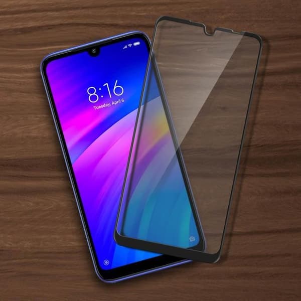 Skyddsfilm - AVIZAR - Xiaomi Redmi 7 - 9H härdat glas - Fasade kanter - Fullständigt skydd
