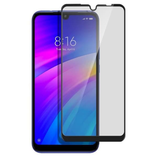 Skyddsfilm - AVIZAR - Xiaomi Redmi 7 - 9H härdat glas - Fasade kanter - Fullständigt skydd
