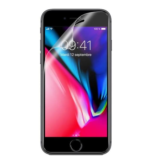 Skyddfilm - AVIZAR - iPhone 8 / 7 / 6S / 6 - Flexibel latex - Transparent - Stöt resistent